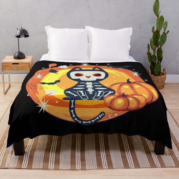 Item preview, Skeleton Cat Halloween Theme designed and sold by blackdogshop.