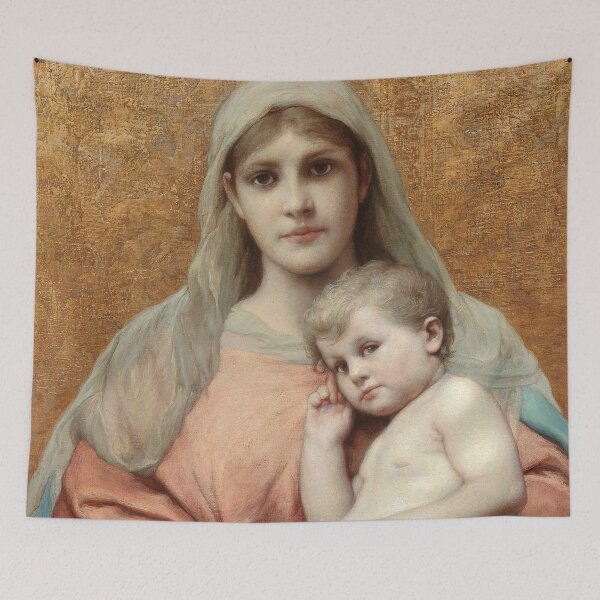 Item preview, Madonna and Child | Gabriel von Max | 1910 Gospel Biblical Art designed and sold by CJET.