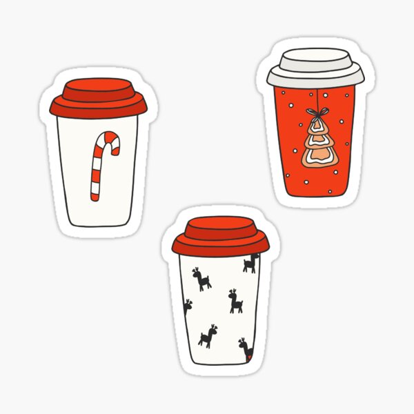 Winter and Christmas Drinks in Disposable Cups with Black Lids