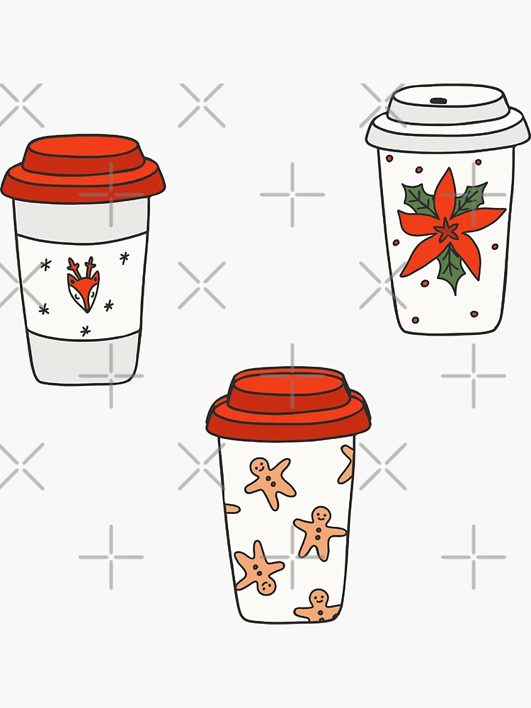 Winter and Christmas Drinks in Disposable Cups with Black Lids