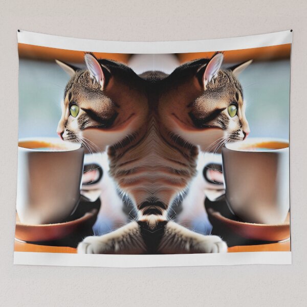 Item preview, cat drinking in a mirror designed and sold by David-Howells.