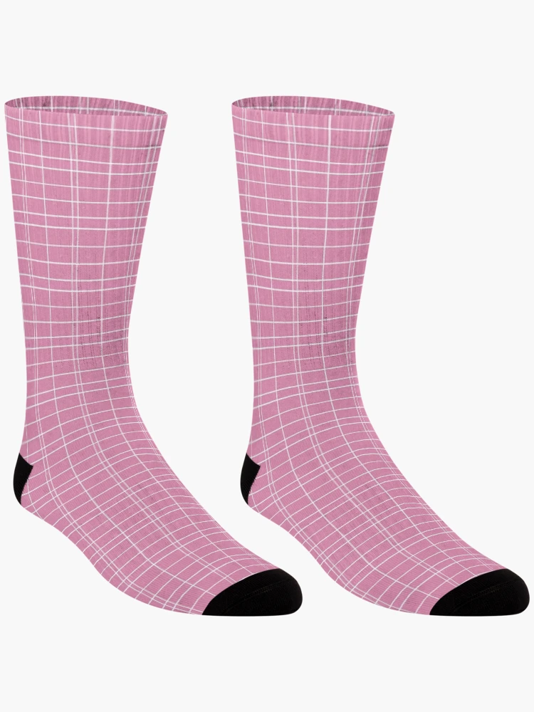 Thumbnail 3 of 5, Socks, Pink Rectangles, Inline designed and sold by Mindi Maxine.