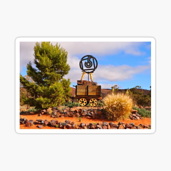 "Historic miners cart, Iron Knob, Australia" Sticker for Sale by