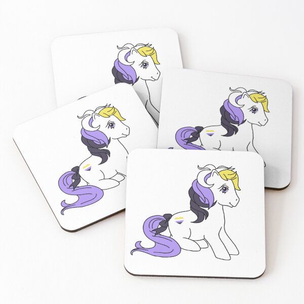 Item preview, Nonbinary Pride Flag Pony: Vintage-Style MLP designed and sold by PleasantShark.