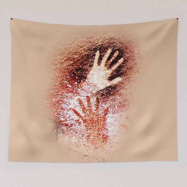 Item preview, Hands, stenciled at the Cave of the Hands. Cueva de las Manos. Detail of two hands. Stone background. designed and sold by janesg.