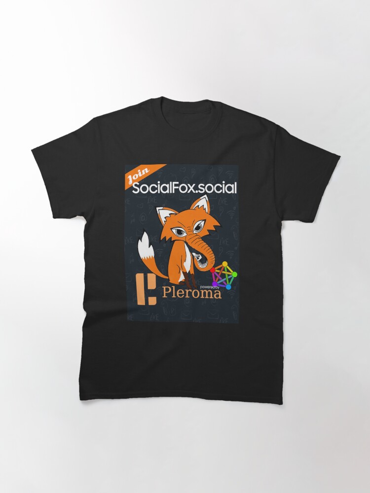 Thumbnail 2 of 7, Classic T-Shirt, SocialFox.social logo (sF1-2022-10) designed and sold by Regal-Music.