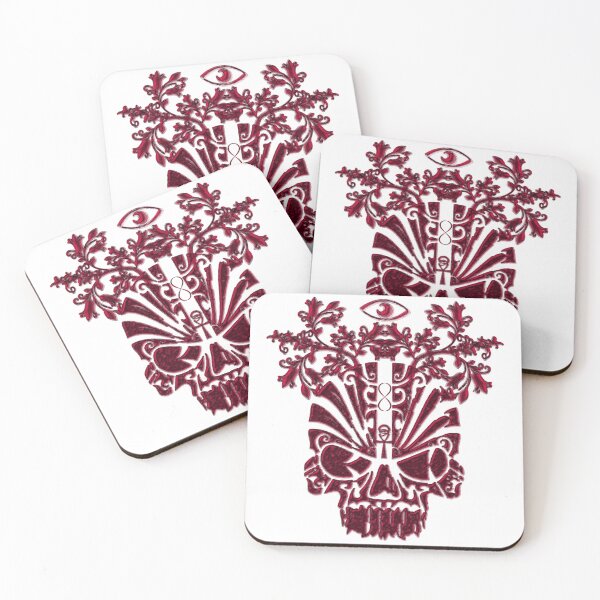 Item preview, 1111 Metallic Red Floral Skull Of Renewal  designed and sold by DesignLust.
