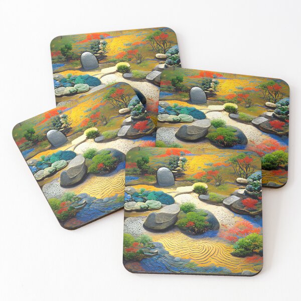 Item preview, Colorful Japanese Zen Garden Fantasy Collection #6 by GizbarArts made with a.i. designed and sold by Ganzabara.