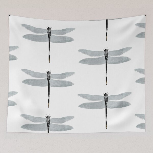 Item preview, Elegant dragonfly paper press graphic print.  Caroline Laursen original.  designed and sold by Caroline Laursen.