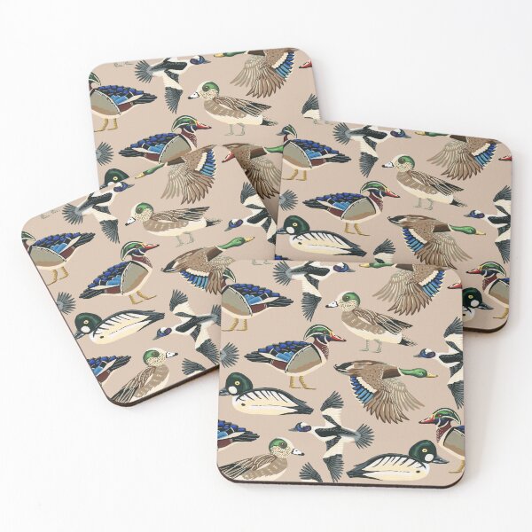 Item preview, American Duck Species Pattern in Tan designed and sold by paintedpansy.
