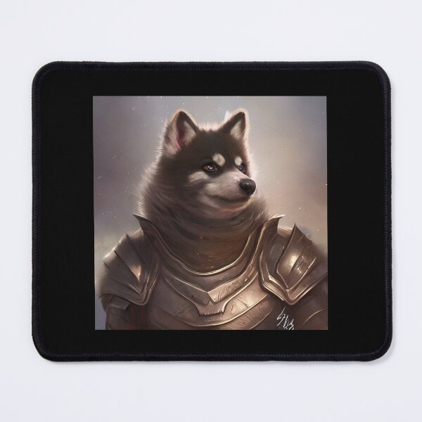 Item preview, AI Generated Art, War Husky/Pomsky designed and sold by RabbitHoleMI.