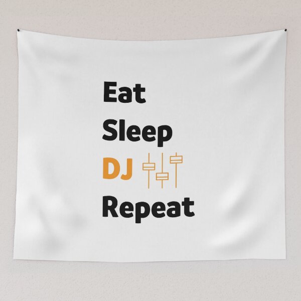 Aperçu de l'œuvre Eat Sleep DJ Répéter créée et vendue par bargaboot.