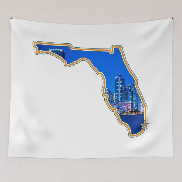 Item preview, Miami Cut-Out Skyline designed and sold by bobthesportsguy.