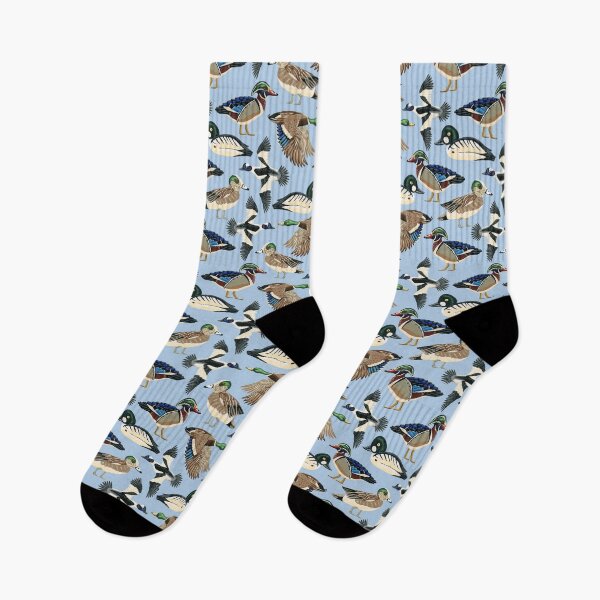 Item preview, American Duck Species Pattern in Blue designed and sold by paintedpansy.