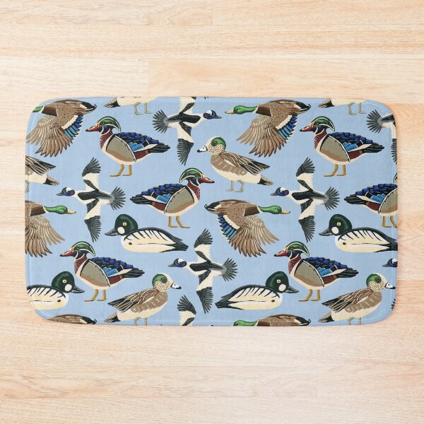 Item preview, American Duck Species Pattern in Blue designed and sold by paintedpansy.
