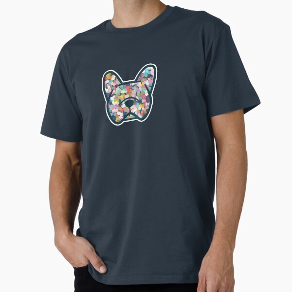 Item preview, Mosaic French Bulldog shirts - Frenchie mom decal - unique French Bulldog gifts - blue mosaic on purple designed and sold by smooshfaceutd.