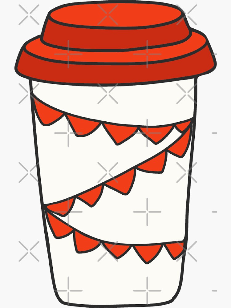 Winter and Christmas Drinks in Disposable Cups with Black Lids, Sleeves,  and Straws Sticker for Sale by LDTreasures