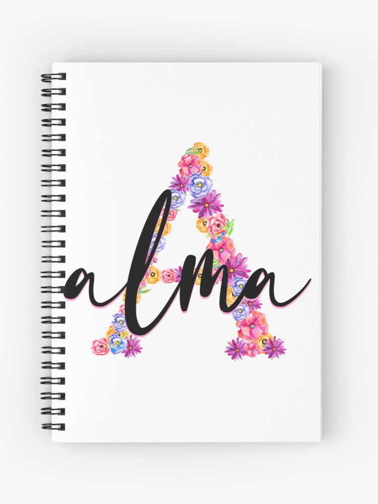 Alma Name - Meaning of the Name Alma Name,Nourishing Spiral Notebook for  Sale by bahjaghraf