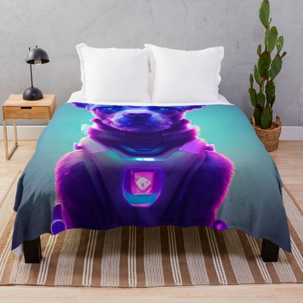 Item preview, CYBERPUNK FUTURISTIC DOG RETRO WAVE colorful pink glowing neon lights designed and sold by DRK7DSGN.