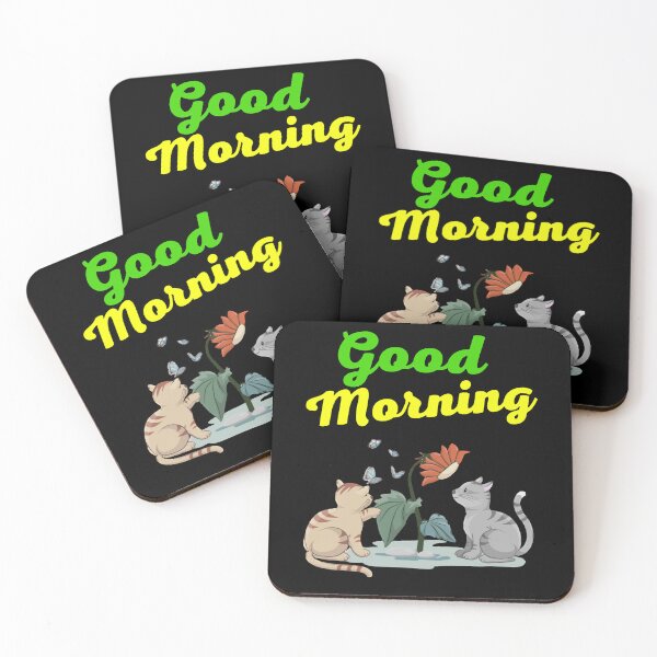 Aperçu de l'œuvre Good morning cat couple - cats lovers créée et vendue par Zeil.