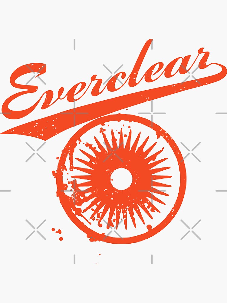 "Everclear vintage grunge print sun, original illustration for the
