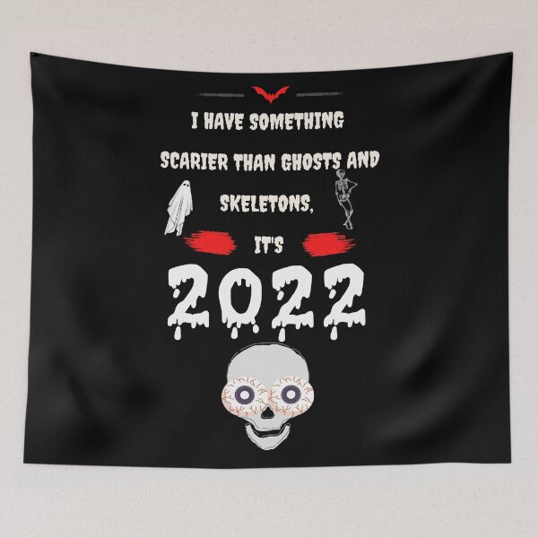Item preview, 2022 halloween. trick or treat. Joke about 2022. Funny Scull  designed and sold by T-Look.