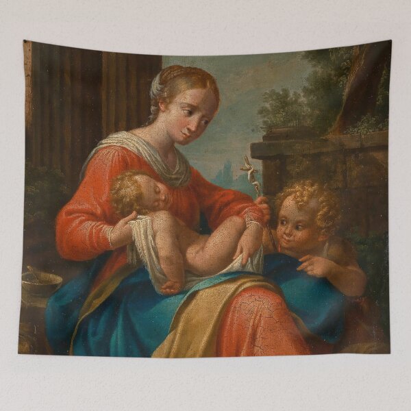 Item preview, Madonna and Child, with the Infant Saint John the Baptist | Italian School | 1825 Gospel Biblical Art designed and sold by CJET.