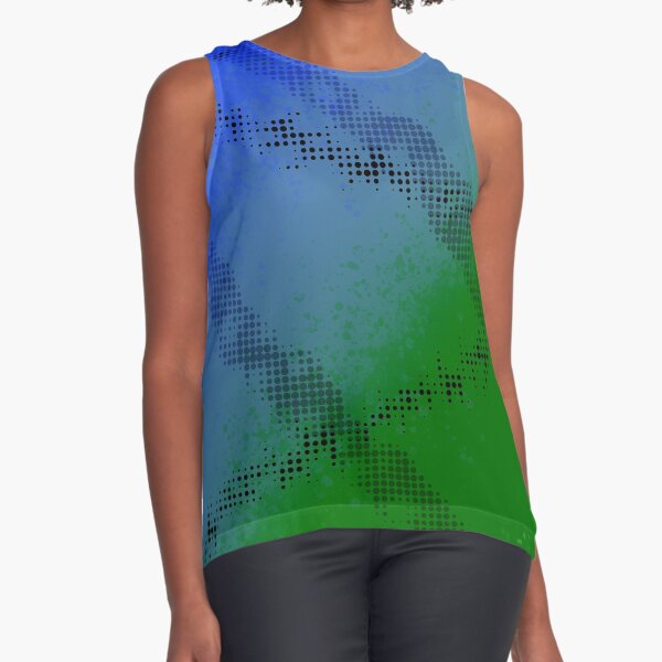 Blue Green Funky Grunge Pop Punk Gradient Vibes Sleeveless Top