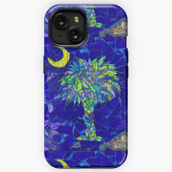 Palmetto Tree & Moon Mosaic iPhone Tough Case