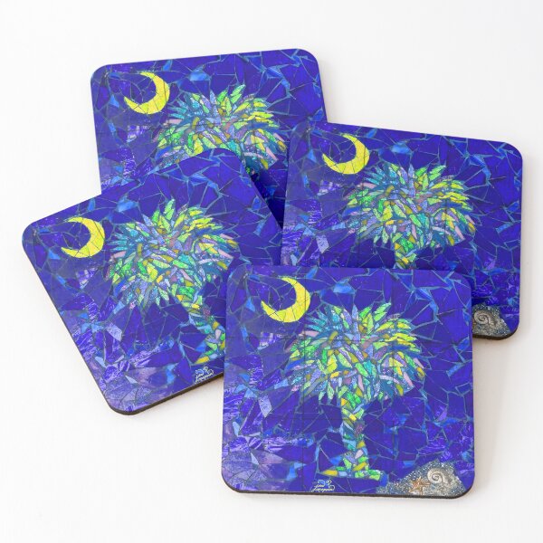 Item preview, Palmetto Tree & Moon Mosaic designed and sold by Jan Marvin Art Studio.