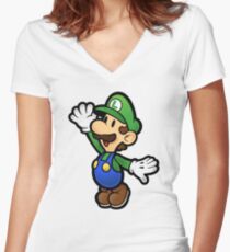 Luigi Women's Fitted V-Neck T-Shirt