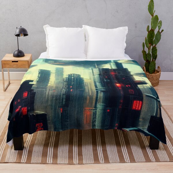 Item preview, CIUDAD FUTURISTA NEO TOKIO CYBERPUNK RETRO WAVE rojo negro brillante luces de neón designed and sold by DRK7DSGN.