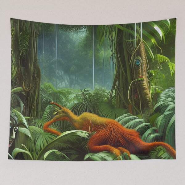 Item preview, Digital Painting Of a Lush Wet Natural Jungle With Beautiful Landscape designed and sold by NatureFood.