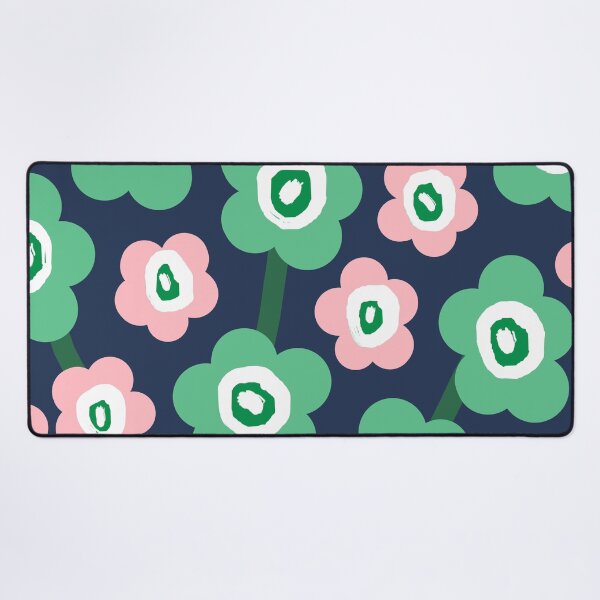 Aperçu de l'œuvre Jardin scandinave moderne emblématique en rose et vert émeraude créée et vendue par Deutschic.