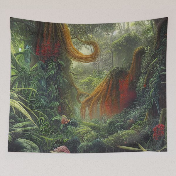 Item preview, Digital Painting Of a Lush Wet Natural Jungle designed and sold by NatureFood.