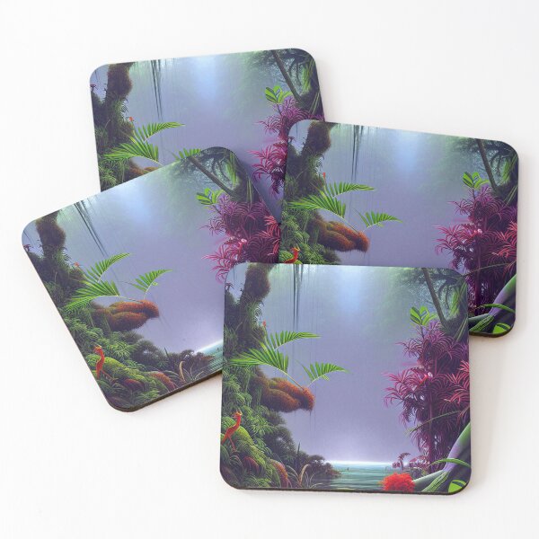 Item preview, Digital Painting Of a Lush Wet Purple Natural Jungle designed and sold by NatureFood.