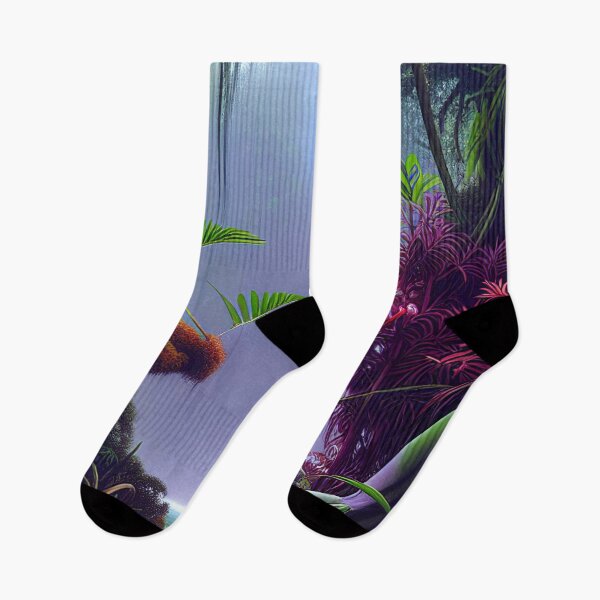 Item preview, Digital Painting Of a Lush Wet Purple Natural Jungle designed and sold by NatureFood.