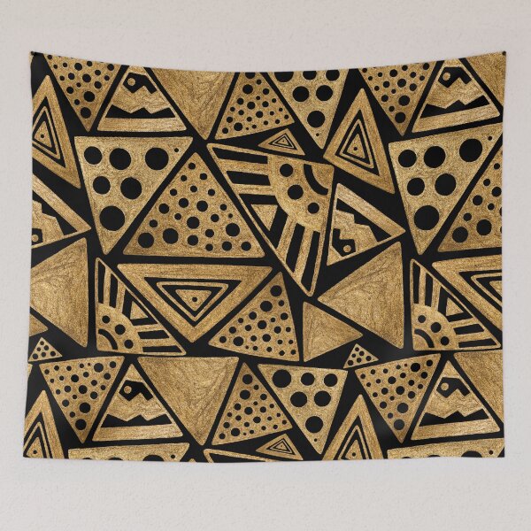 Item preview, GOLD ethnic tribal geometrical pattern designed and sold by Xenia Govorukhina.