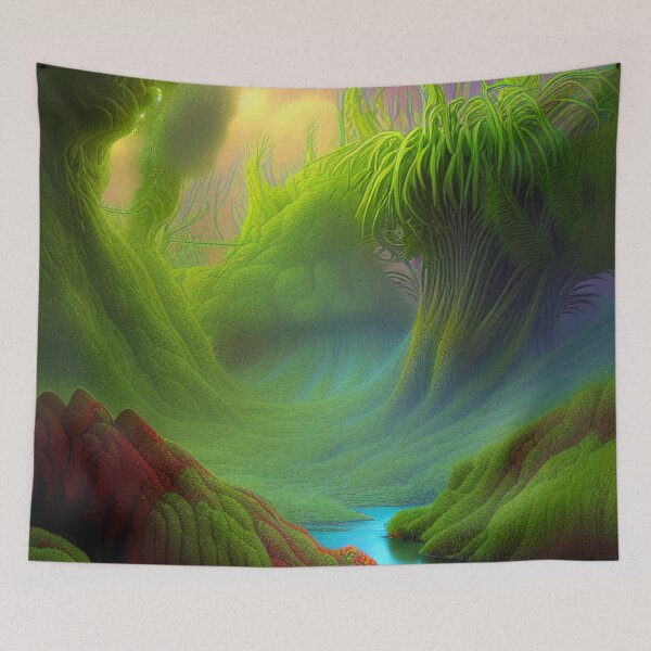 Item preview, Digital Painting Of a Lush Wet Natural Jungle designed and sold by NatureFood.