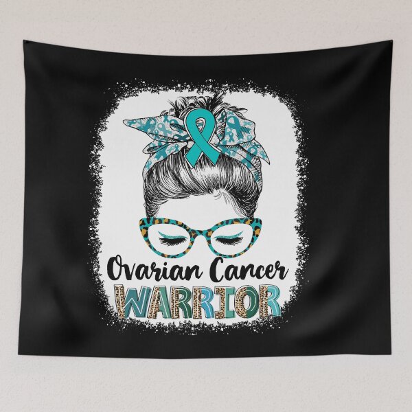 Item preview, Messy Bun Leopard Ovarian Cancer Warrior designed and sold by rechardtee.