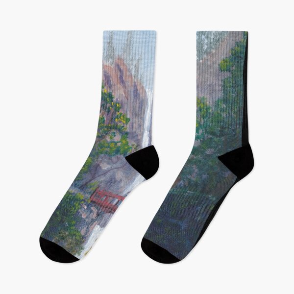 Item preview, Waterfall, Trees, Bridge, Multnomah Falls, Oregon, Columbia River, Painting designed and sold by Aryxaba.