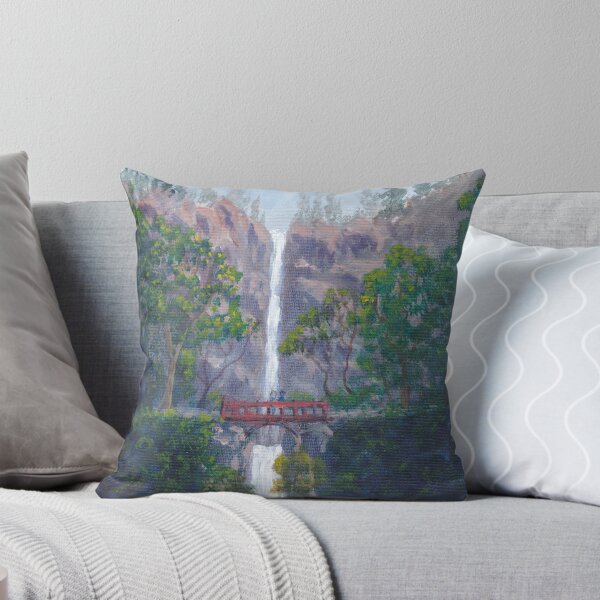 Item preview, Waterfall, Trees, Bridge, Multnomah Falls, Oregon, Columbia River, Painting designed and sold by Aryxaba.
