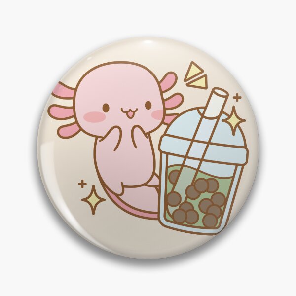 Item preview, Cute Axolotl with Matcha Boba Tea designed and sold by LuYukari.