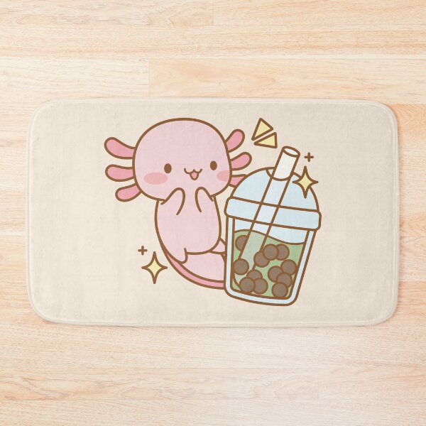 Item preview, Cute Axolotl with Matcha Boba Tea designed and sold by LuYukari.