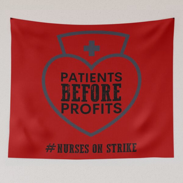 Item preview, PATIENTS OVER PROFITS Nurses ON STRIKE NURSE STRIKE 2022 LIGHT designed and sold by JadedVintage.
