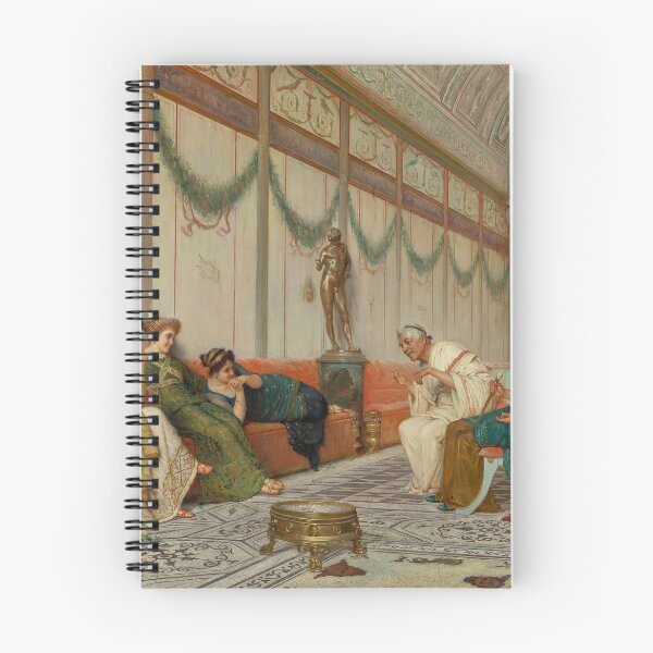 Item preview, Interior of Roman Building with Figures | Ettore Forti | 1890 Greco-Roman Daily Life Art designed and sold by CJET.