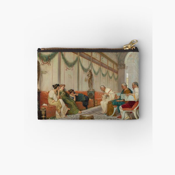 Item preview, Interior of Roman Building with Figures | Ettore Forti | 1890 Greco-Roman Daily Life Art designed and sold by CJET.