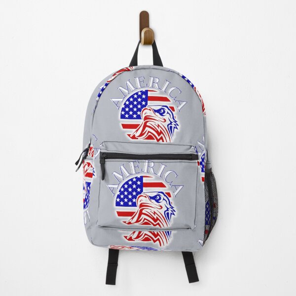 Item preview, AMERICA with a proud eagle in red, white and blue and an American flag. designed and sold by AmericaFreedom.