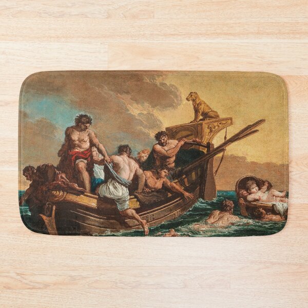Item preview, Mariners Rescuing a Young Boy Adrift at Sea in a Basket | Giovanni Paolo Panini | 1730 Italian Nautical Art designed and sold by CJET.