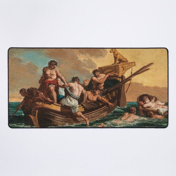 Item preview, Mariners Rescuing a Young Boy Adrift at Sea in a Basket | Giovanni Paolo Panini | 1730 Italian Nautical Art designed and sold by CJET.